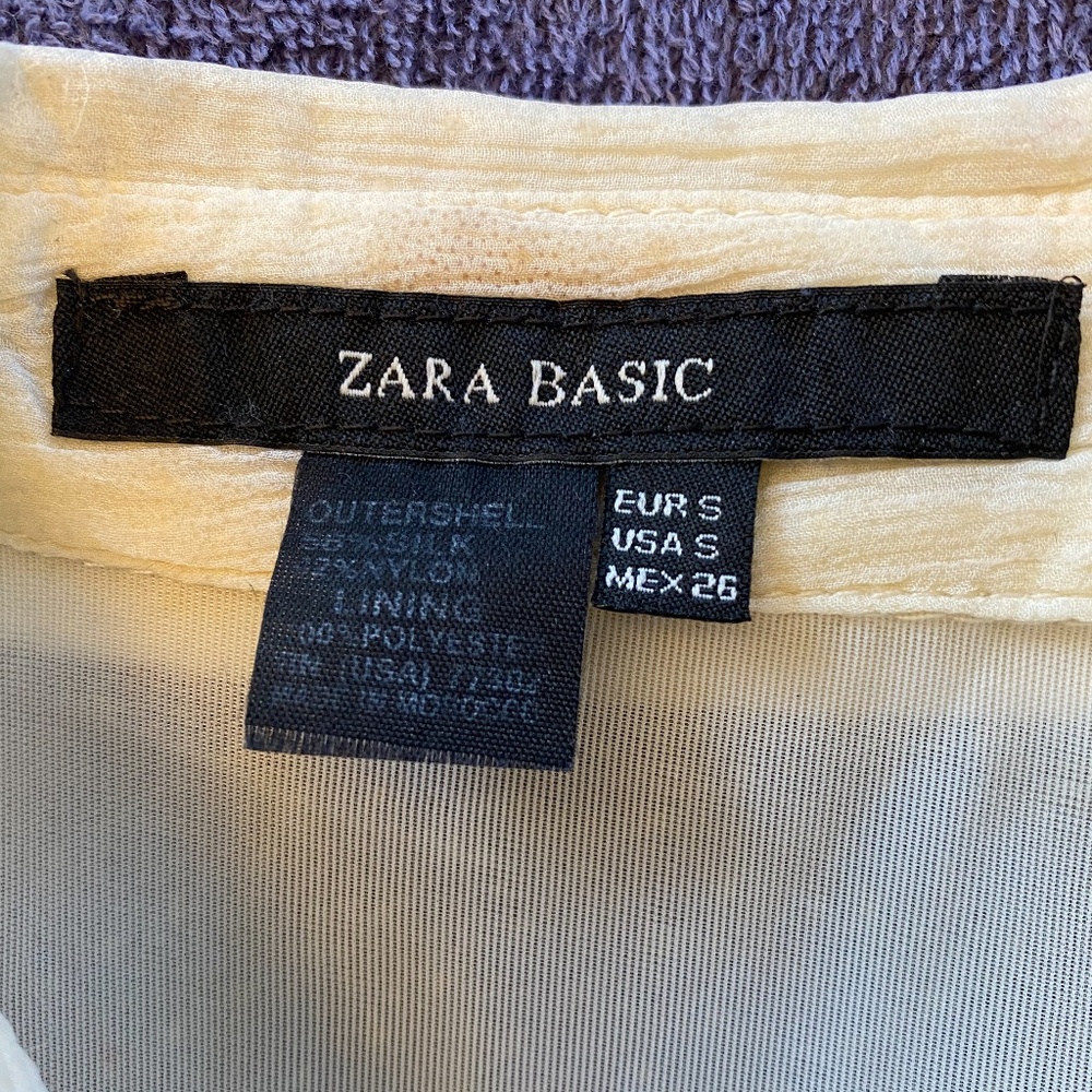 Zara Dressy 3/4 Sleeve Off White Blouse - Picture 2 of 9